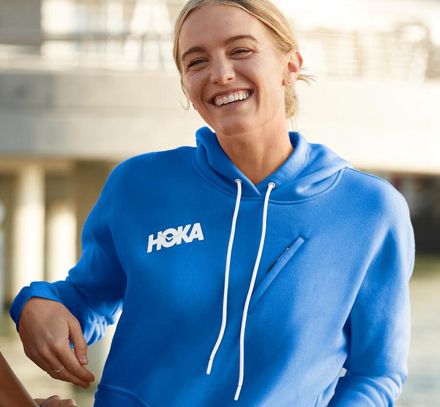 Hoka One One Hoodie Dames - Performance - Blauw - GN9127463